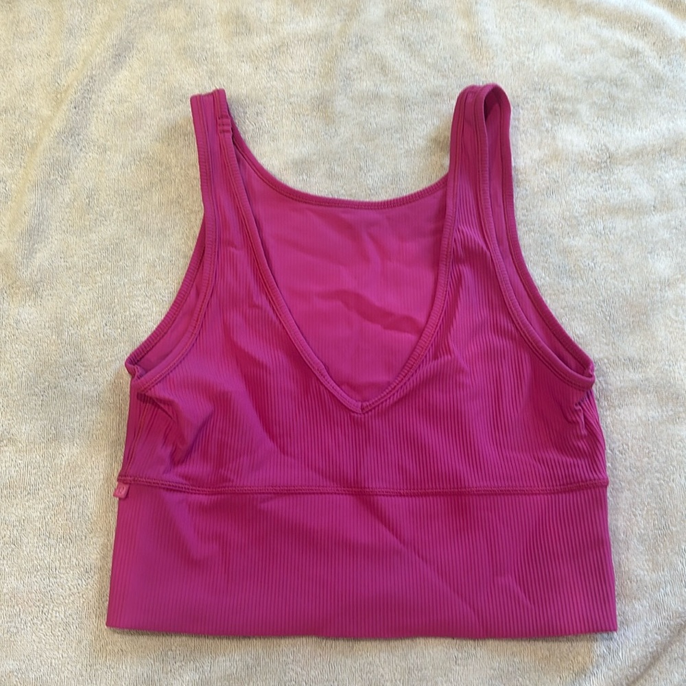 lululemon athletica Magenta Ribbed Crop Tank